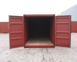 CONTENEDOR AUTOSERVICIO DE 20 PIES CON PISO DE BAMBÚ – ROJO